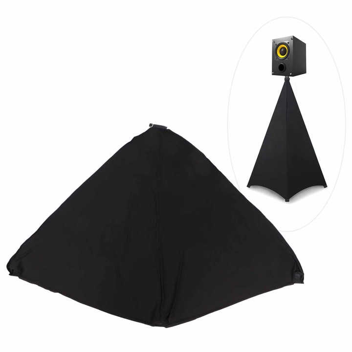 Hangszóró állvány huzat, Jormftte, poliészter, állítható, fekete, 140 cm