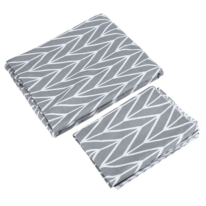 Jormftte ágyneműhuzat garnitúra, 100% pamut, antiallergén, cipzárral, többszínű, méretek: 51x92cm, 264x229cm