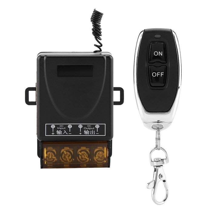 Intrerupator wireless cu telecomanda, Mmgoqqt, 3000W, distanta de control 50-100m, negru, 6.5x4.3x3cm