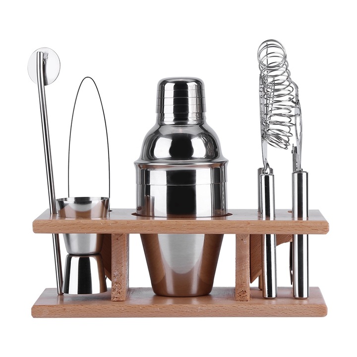 Koktél shaker készlet, rozsdamentes acél, Jormftte, 350ml, elegáns dizájn, ellenálló