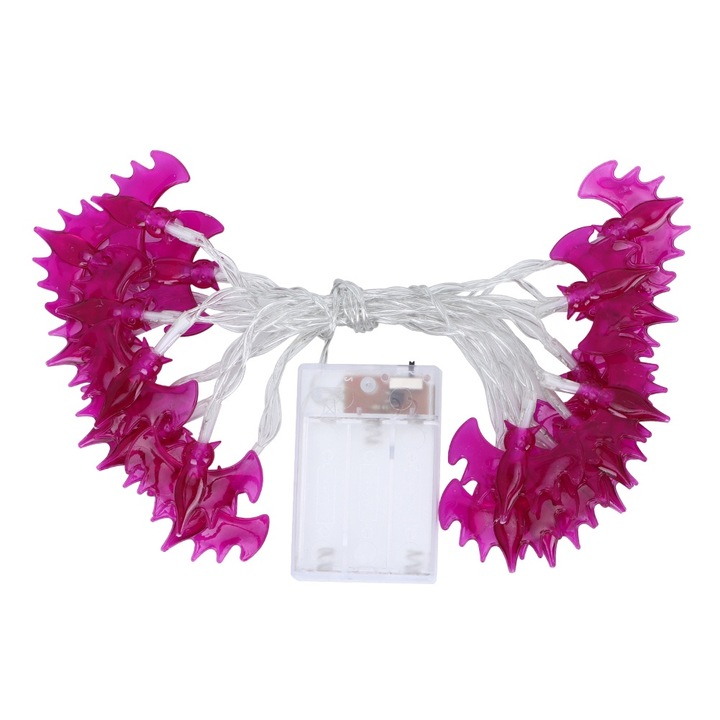 3m-es fényfüzér, 20 LED, lila, beltéri használatra, Halloween dekoráció