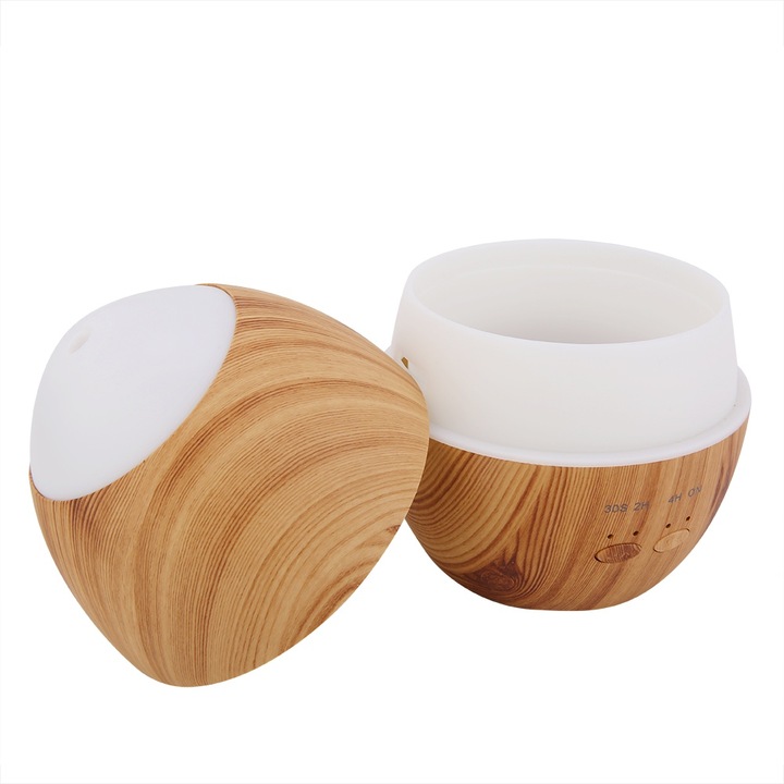 Mini párásító, longziming, ultrahangos technológia, 300 ml űrtartalom, méretek 12,7x12,7x15,3 cm, sötét vagy világos színű