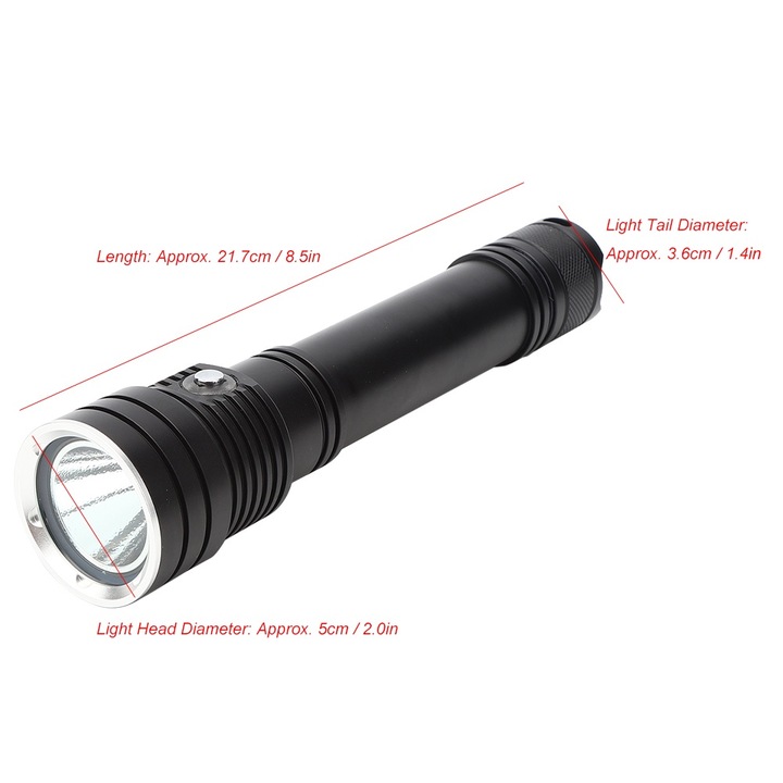 Преносим подводен фенер, longziming, 50W, 2500LM, алуминий, 21.7x5cm