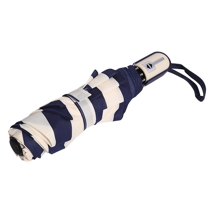 Сгъваем чадър, longziming, автоматичен, 8 пружини, син, 100x65см