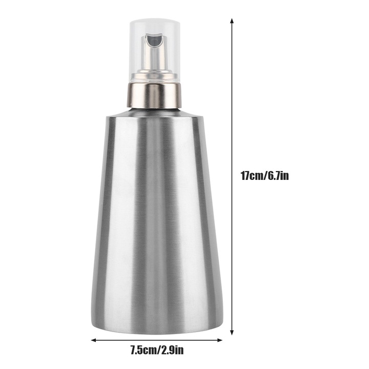 Rozsdamentes acél folyékony szappanadagoló, 350ml, ezüst, konyhába és fürdőszobába