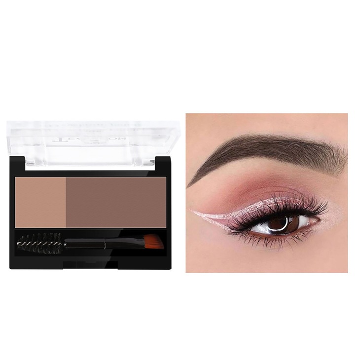 Szemöldökceruza készlet 2 az 1-ben, két színű, vízálló, világos bézs, világosbarna