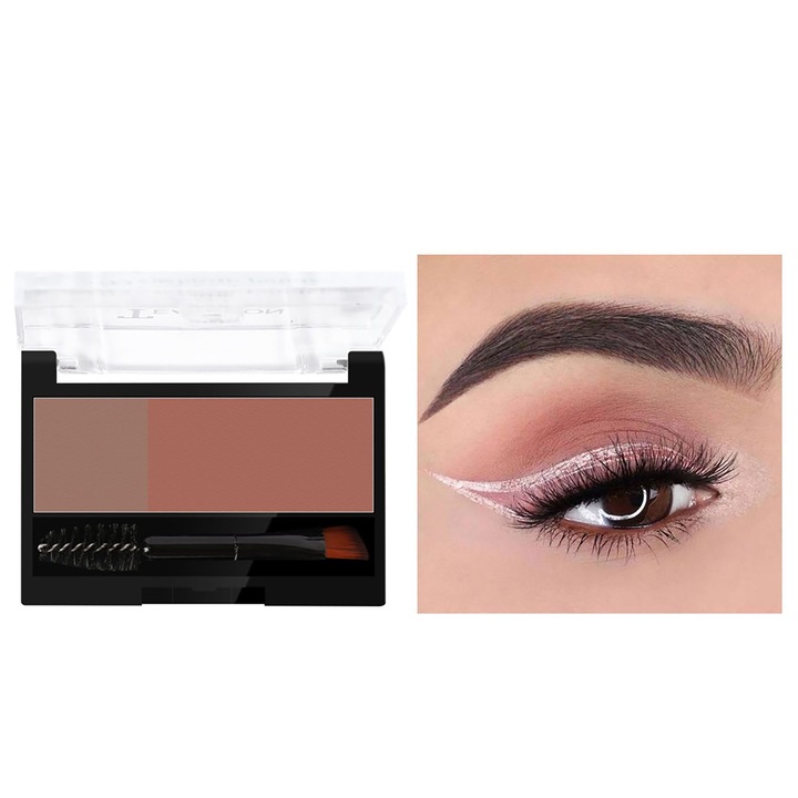 2 az 1-ben szemhéjfesték, hordozható készlet két színnel, vízálló, világos bézs, téglavörös