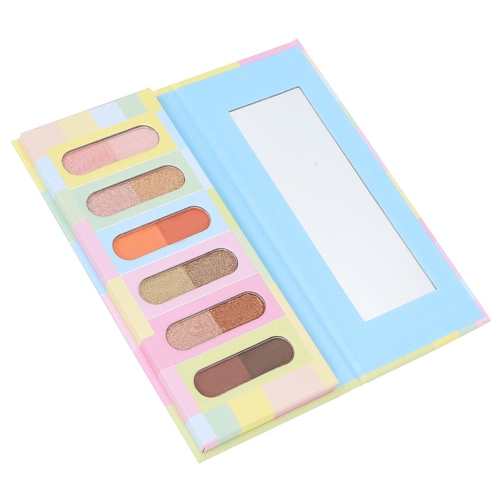 Matt és csillogó szemhéjfesték paletta, 12 szín, 12 g