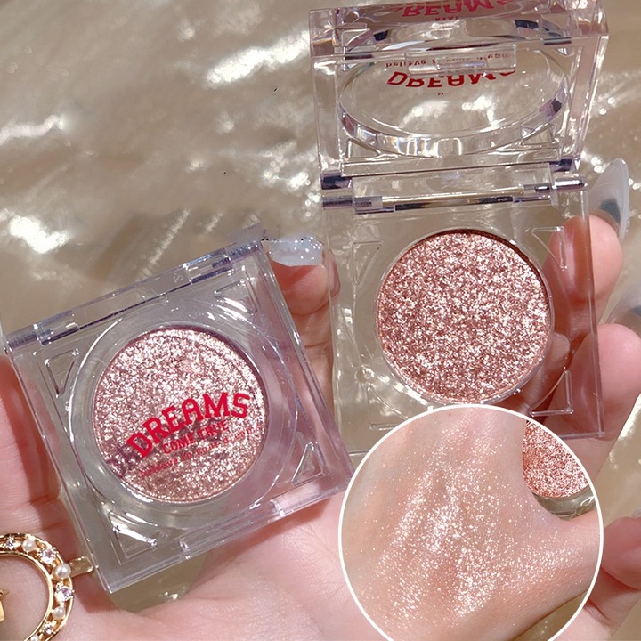 3 részes egyszínű, csillogó hatású szemhéjfesték paletta nőknek, többszínű