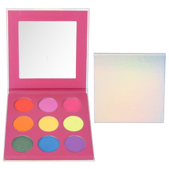 Szemhéjfesték paletta, 9 árnyalat, matt és fényes textúrájú, kompakt, környezetbarát