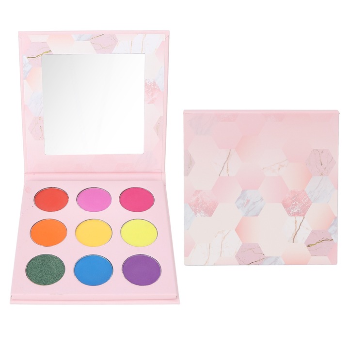 9 színű szemhéjfesték készlet, tartós hatás, könnyen felvihető, többszínű, 0,2oz