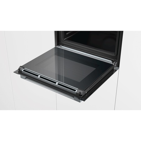 Cuptor incorporabil Bosch HSG636XS6, Electric, Multifunctional, 71 l, Autocuratare pirolitica, Functie Abur, Home Connect, Convectie 4D, Touch control, Display TFT, Clasa A+, Inox