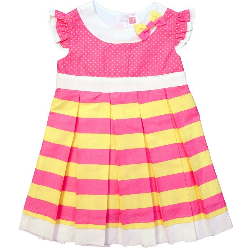 Rochie copii Carters roz galben in dungi 2 ani