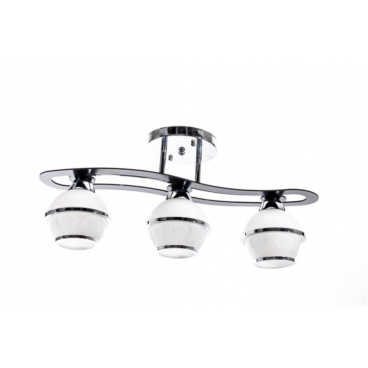 Полилей Orbit 3XE27, сребрист, черен+бял