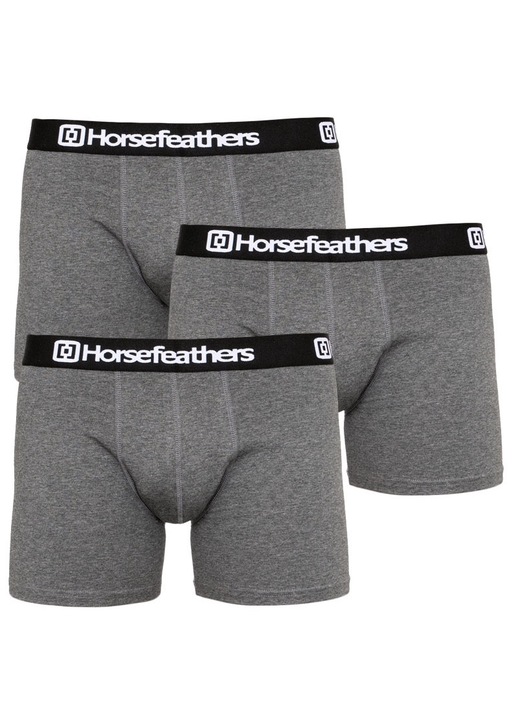 Pachet 3 boxeri barbati Horsefeathers, antracit, bumbac, croiala confortabila, L INTL