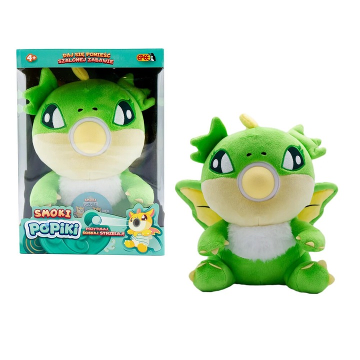 Плюшена играчка EPEE, Дракон, зелена, 27x19x19см