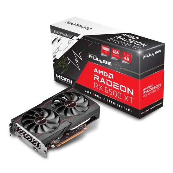 Sapphire Radeon RX 6500 XT 本体 Placa Video AMD SAPPHIRE RADEON RX 6500 XT OC PULSE 8B GDDR6 64