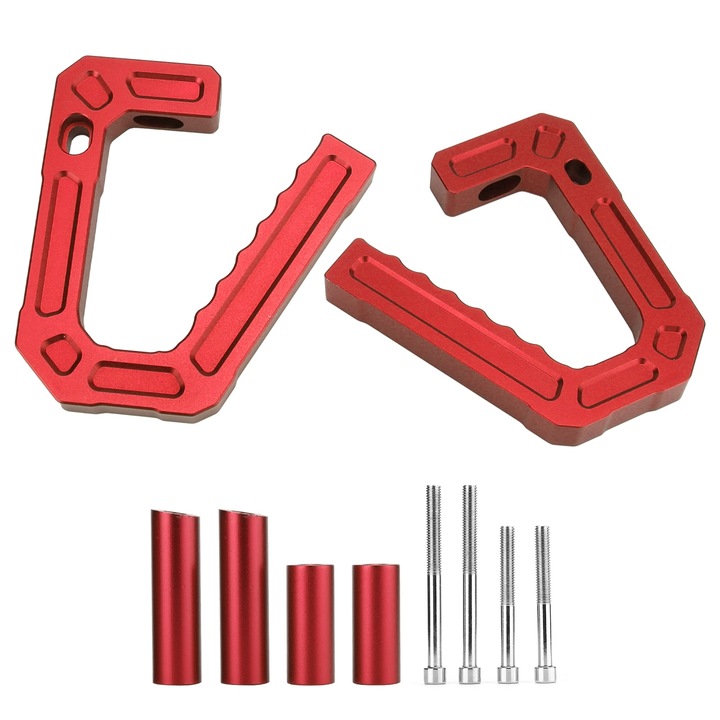 Maner de prindere frontal din aliaj de aluminiu Bizaical pentru Jeep Wrangler JK 2007-2018, set 2 bucati, design ergonomic, rezistent la rugina