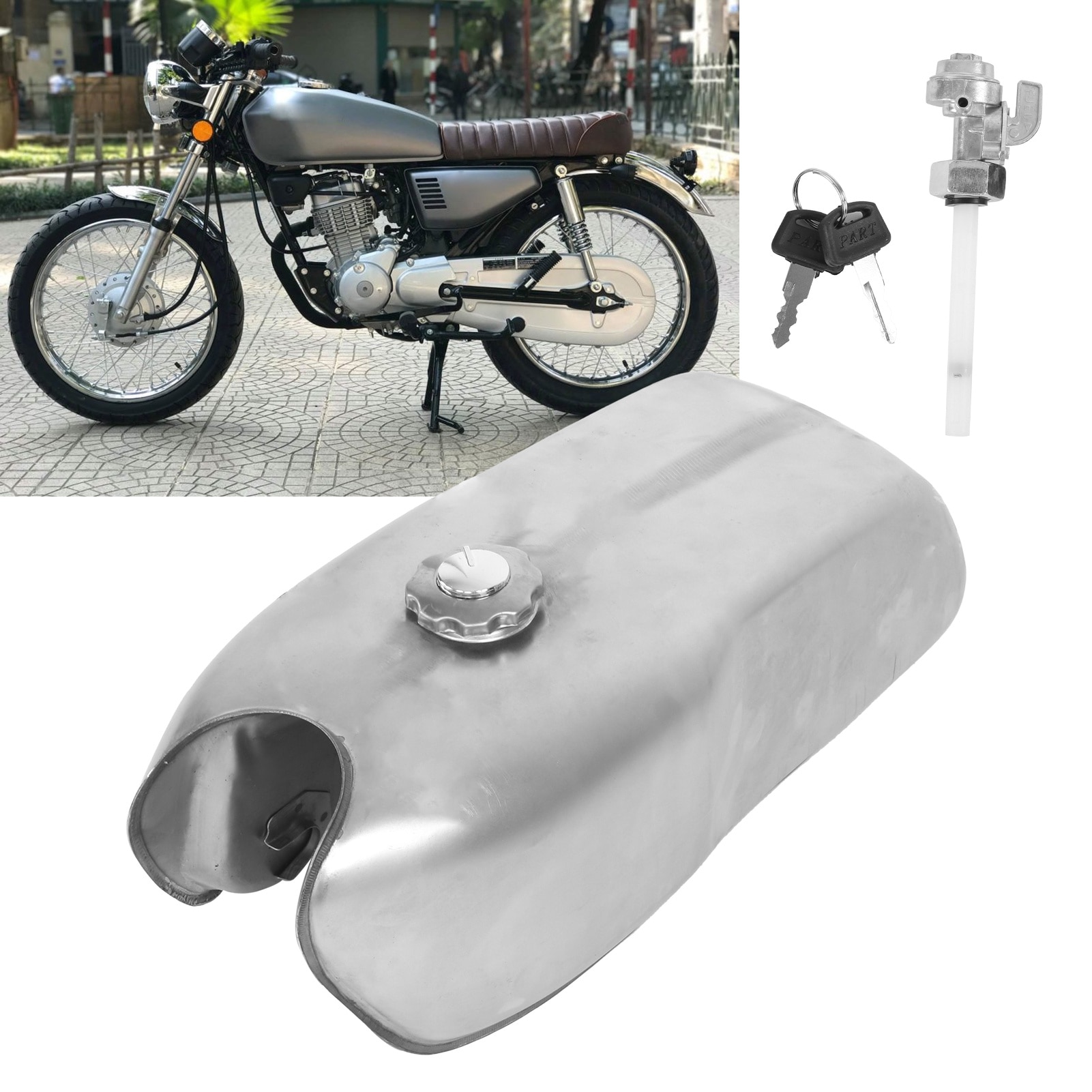 Rezervor carburant motocicleta, Mmgoqqt, Aluminiu, Pentru Cg125