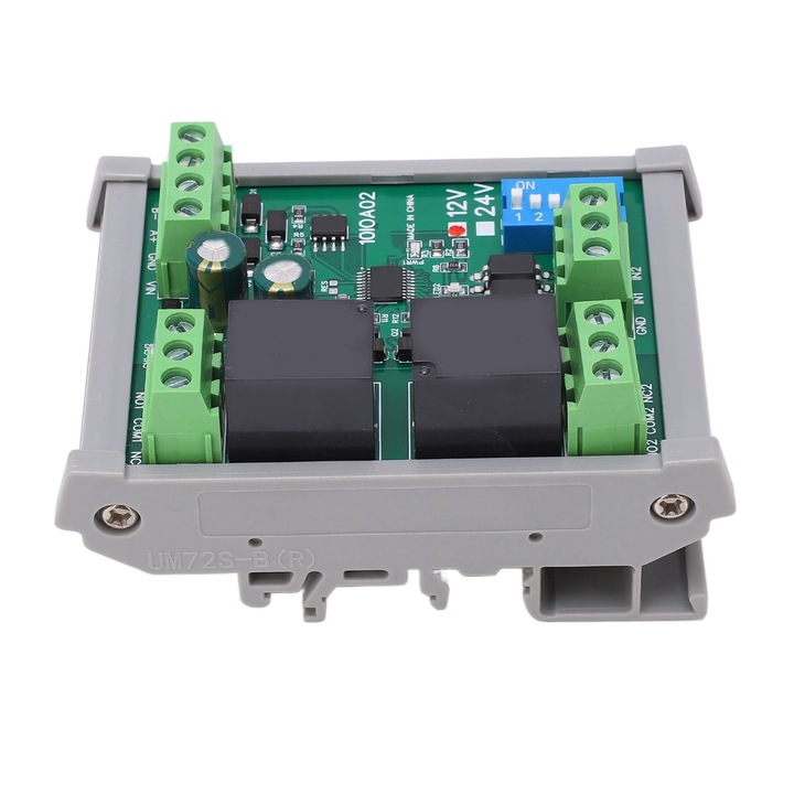 Modul de releu cu 2 canale, Enforose, RS485, DC 12V, dimensiuni compacte