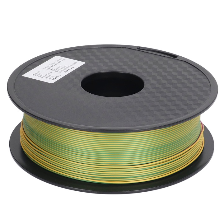 Filament PLA 3D Enforose, 1.75mm, 3 culori (Auriu, Verde, Violet), set