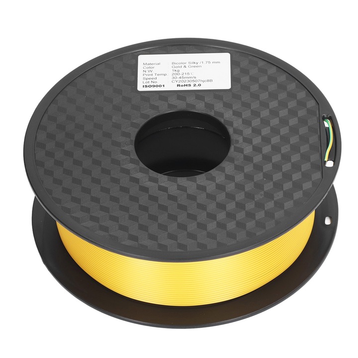 Filament 3D Enforose, PLA, dual color, auriu si verde, 1.75mm, set 1x