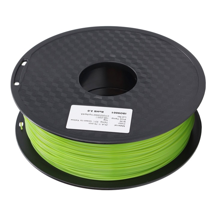 Filament 3D Enforose, verde la galben, material PLA, 1.75mm, 1kg