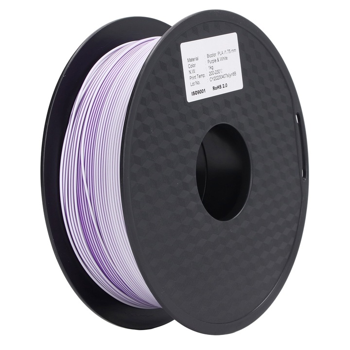 Filament PLA 3D Enforose, dual color, violet-alb, 1kg, 200-230°C