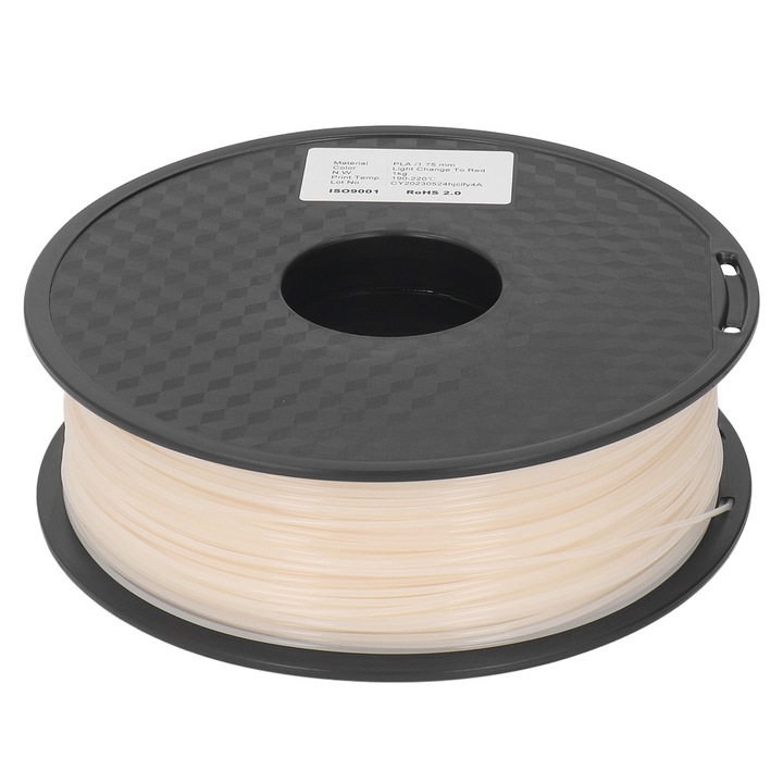 Filament 3D Enforose 1.75mm rosu fotochromic, PLA, set consumabile 3D