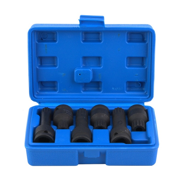 Комплект от 6 пневматични гайки Enforose M14 M16 M18, стомана CR-MO, черна обработка, размер на кутията 16x10.5x5.5cm