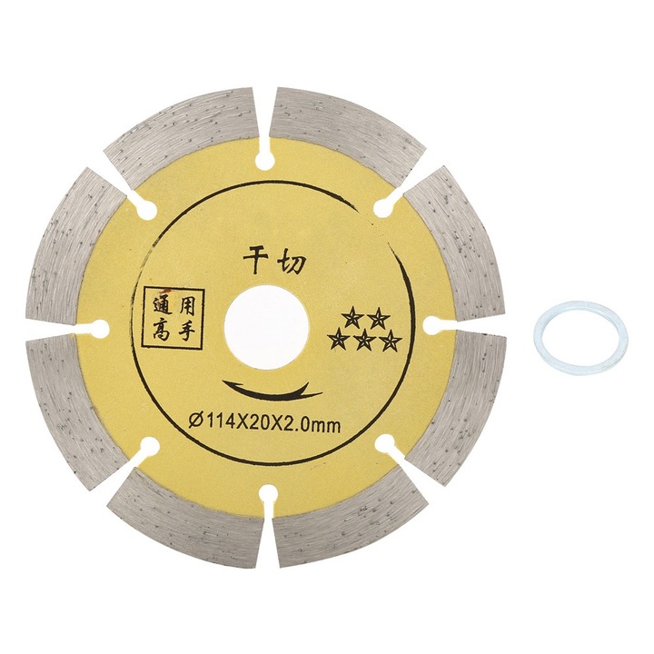 lama de taiere cu ferastrau circular din aliaj de 114*20*2.0mm, pentru taiere uscata, pentru ceramica, marmura, piatra