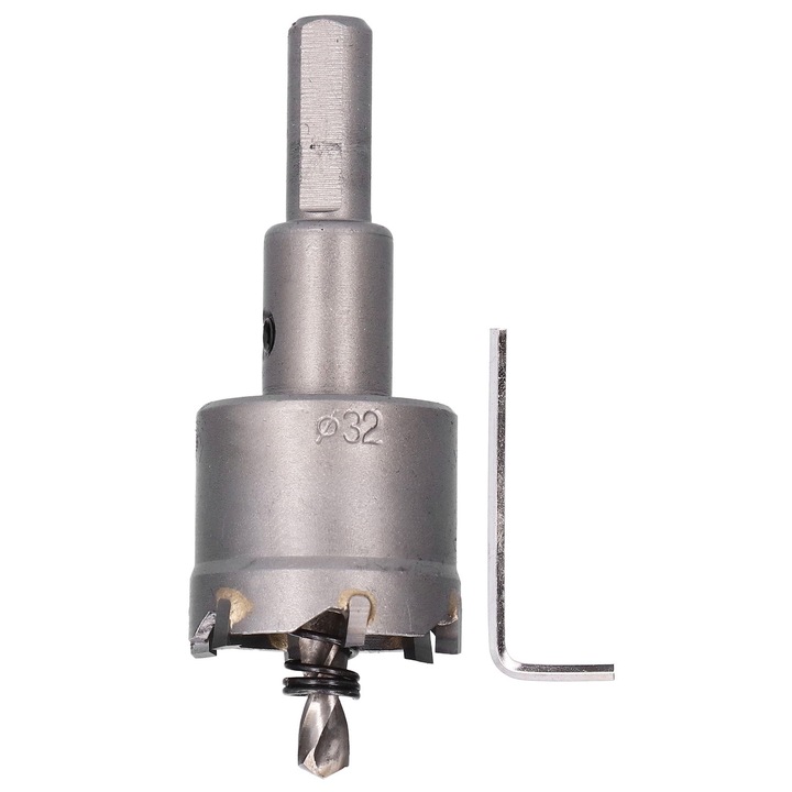 Set de burghie How Saw, Enforose, din carbura cimentata, utilizare pe metal si lemn, include cheie in L