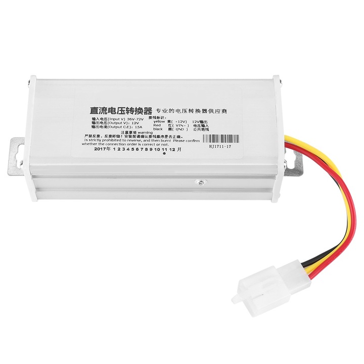 Adaptor convertor DC 36V-72V la 12V 15A 180W pentru scuter electric