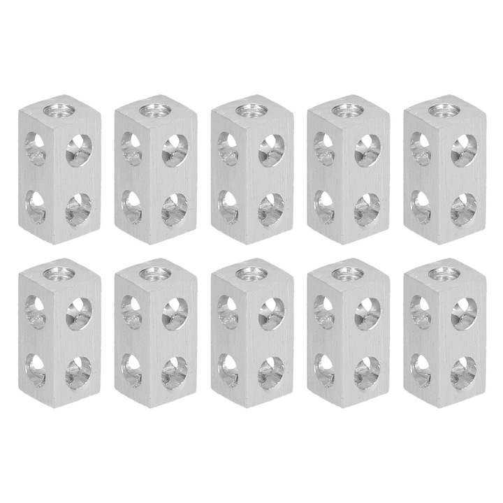 Conectori de colt pentru lemn din aluminiu, Enforose, set de 10 bucati, 8mm gauri, rezistenta la coroziune