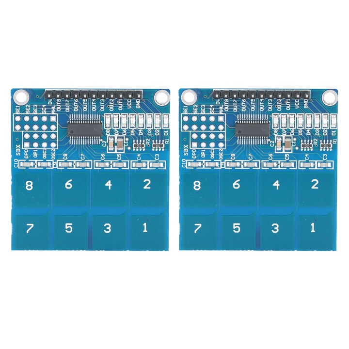 Modul senzor tactil digital TTP226, 8 canale, 2.4V-5.5V, 47.5x46mm, set 2 buc