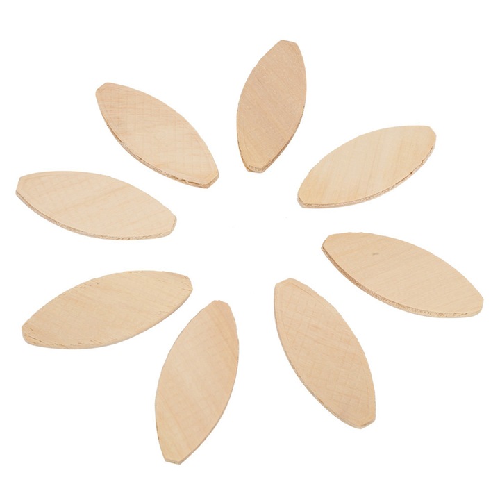 Set 100 Biscuiti din lemn pentru imbinarea panourilor, Enforose, 20#, 56x23x4mm, fag
