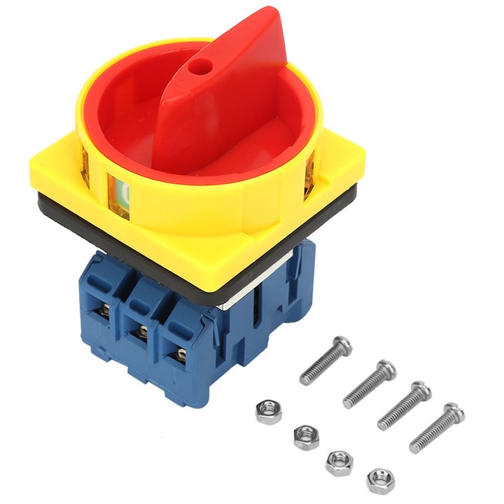 Megszakító, Enforose, műanyag, égésgátló, 25A / 32A, 3 pólusú, 65 x 65 x 95 mm, többszínű