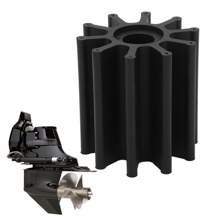 Alkatrész, Jormftte, vízpumpa járókerék, 10 lapátos, 65mm, 68mm, gumi anyag rézbetéttel