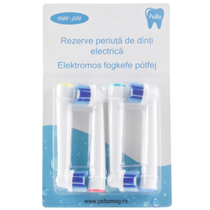 Pebadent Precision Clean EB-20A fogkefe fej, kompatibilis az Oral-B termékekkel, 4 db