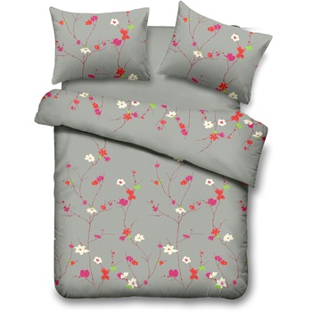 Lenjerie de pat pentru 2 persoane Vanora Home, 4 piese, microfibra, Spring Lenjerie de pat pentru 2 persoane Vanora Home, 4 piese, microfibra, Spring