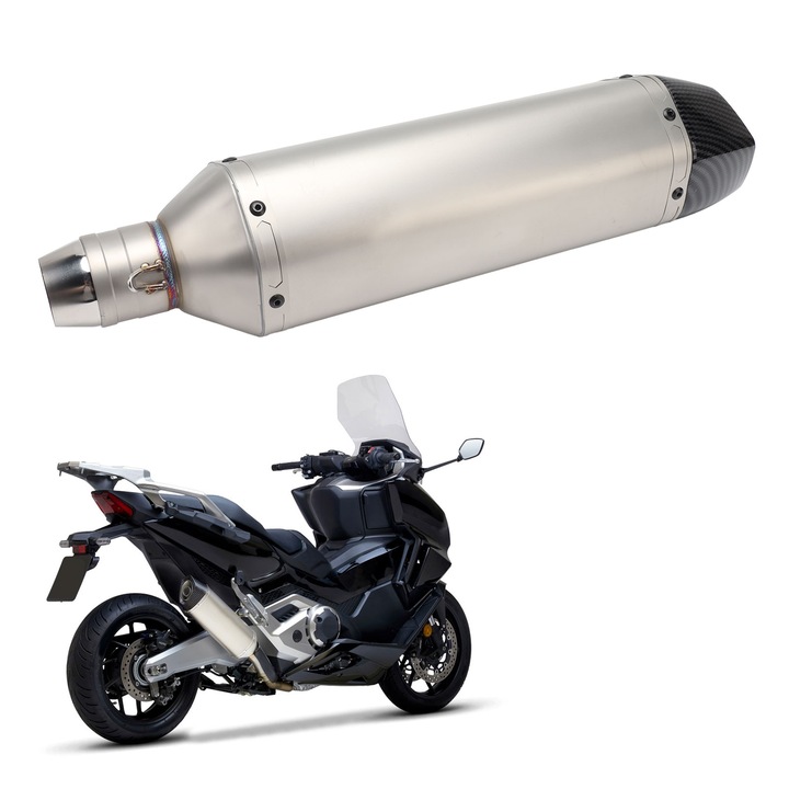Jormftte motorkerékpár kipufogó, 470mm, rozsdamentes acél, rozsdaálló, hőszigetelés, 38x51mm átmérő