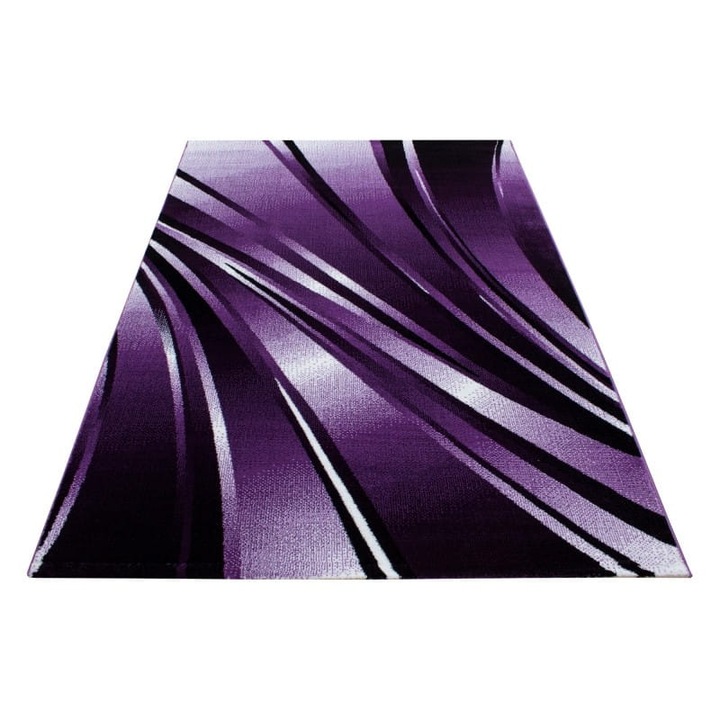 Covor, Ayyildiz, Parma, Modern, Model - Linii, 80x150 cm, Material Polipropilen Heatset, Grosime 10 mm, Greutate 1 900 g/m², Spate Juta, Pentru Living, Dining Sau Dormitor, Dreptunghiular, Violet