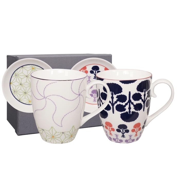 Set 2 cani cu farfurii - Baobab Line&Flower