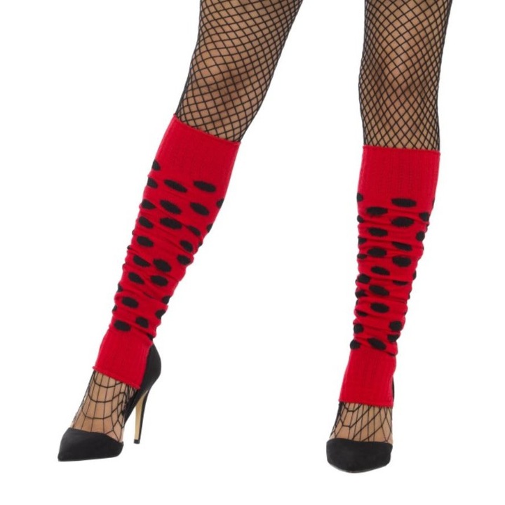 Női színes, piros pöttyös leggings