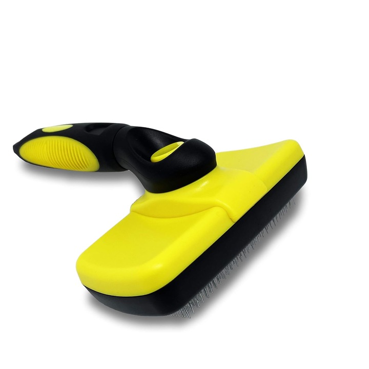 Kutya- és macskaápoló kefe, Enforose, öntisztító, minden szőrtípusra, könnyen használható