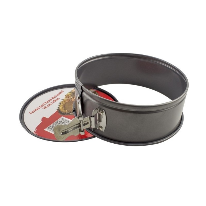 Teflon bevonatú tortaforma, AZHOME, kivehető aljú, 18 cm