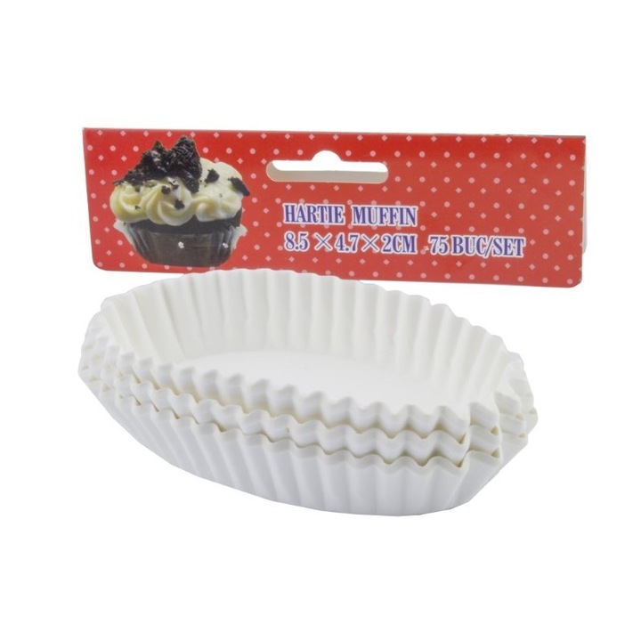 Hartie muffin 8,5 x 4,7 x 2cm, 75 buc/set