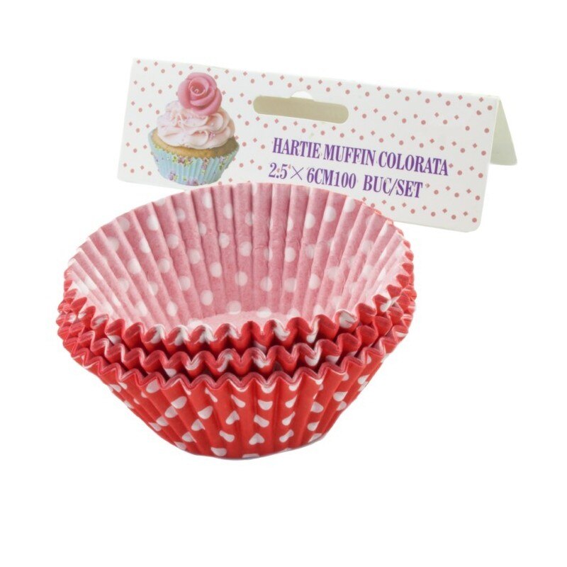 Hartie muffin colorata 2.5*6 cm 100buc/set