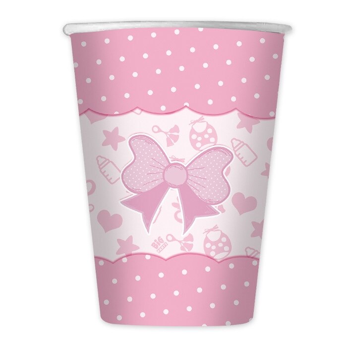 Pahare de unica folosinta, 8/set, 200 ml, Fluture, Big Party