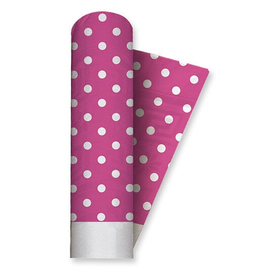 Fata de masa din hartie, damascata Poix Fuchsia, 1.2 x 5 m, Big Party